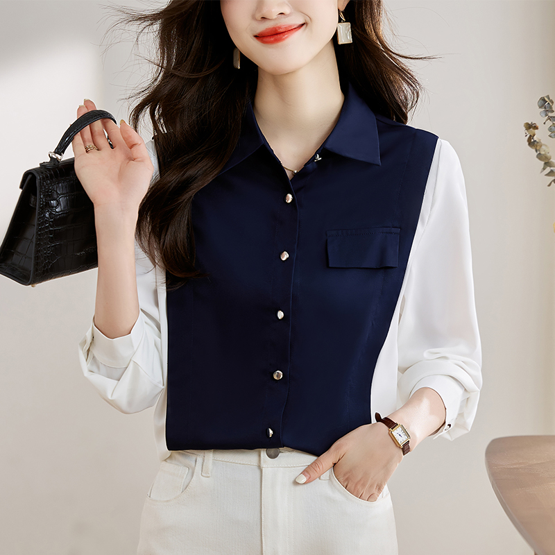 เสื้อเชิ้ตผู้หญิงแขนยาว เสื้อเชิ้ตผู้หญิงใส่ทํางาน 390 บาทต่อชิ้น ฟรีค่าจัดส่ง