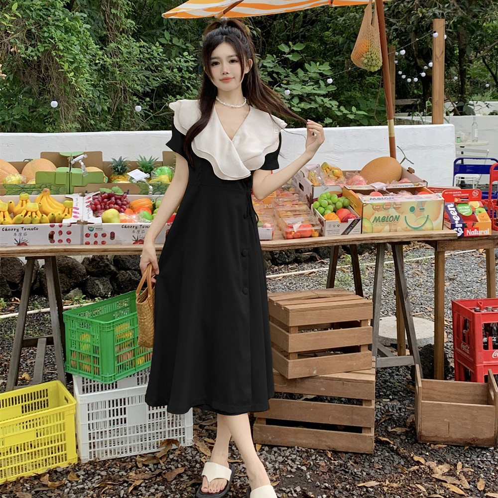 เดรสแขนสั้น มีไซส์ L-4XLอก 38-47 นิ้ว ใส่ได้ทั้งสาวหุ่นดีน่ารักจนถึงสาวอวบพลัสไซส์ จัดส่งฟรี! ทักแชทสั่งซื้อ