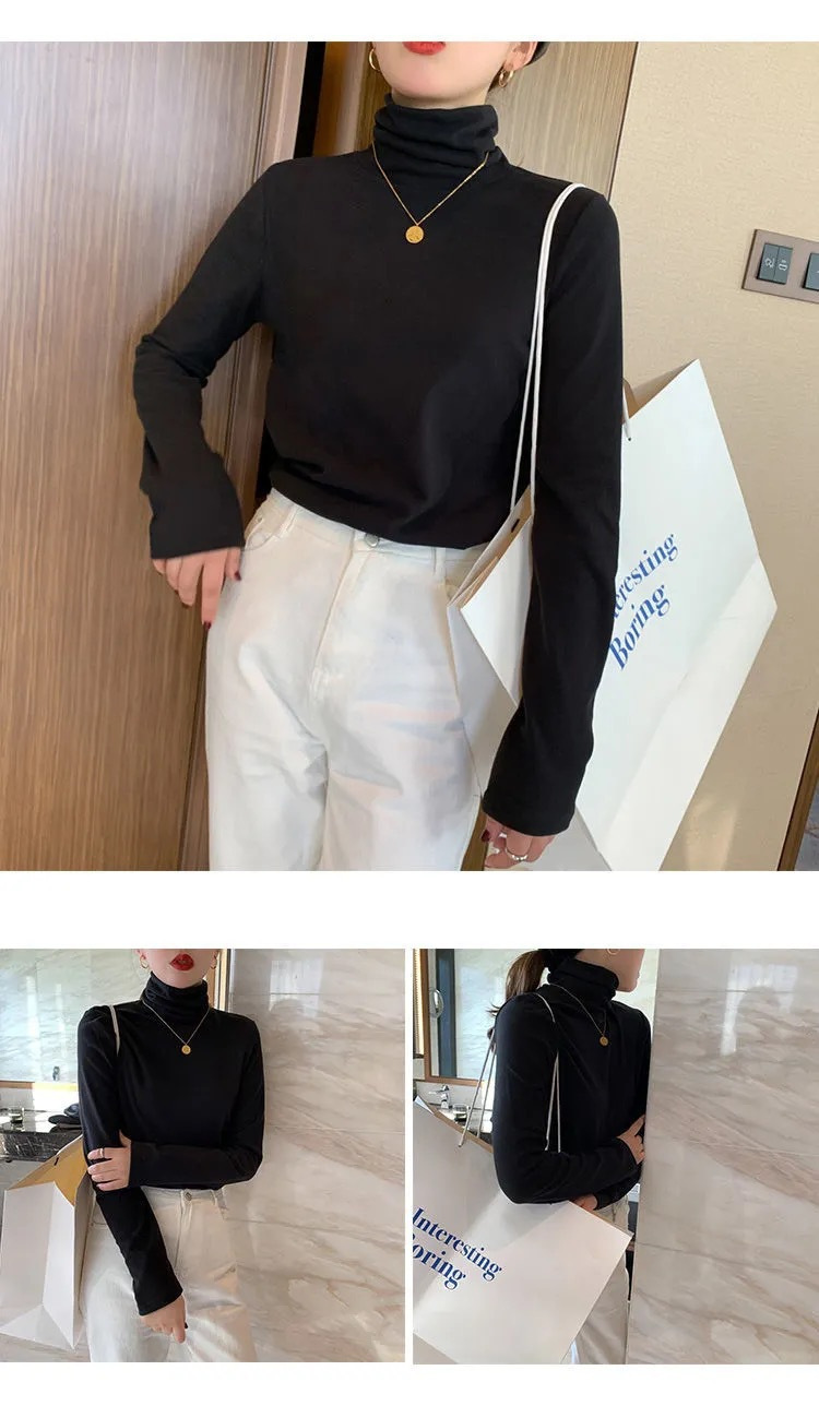 HEATTECH (ฮีทเทค คอเต่าสูง นุ่ม) เสื้อแขนยาว ใส่เพิ่มความอุ่นด้านใน กันหนาว ยืดหยุ่น ผ้าเนื้อนุ่ม