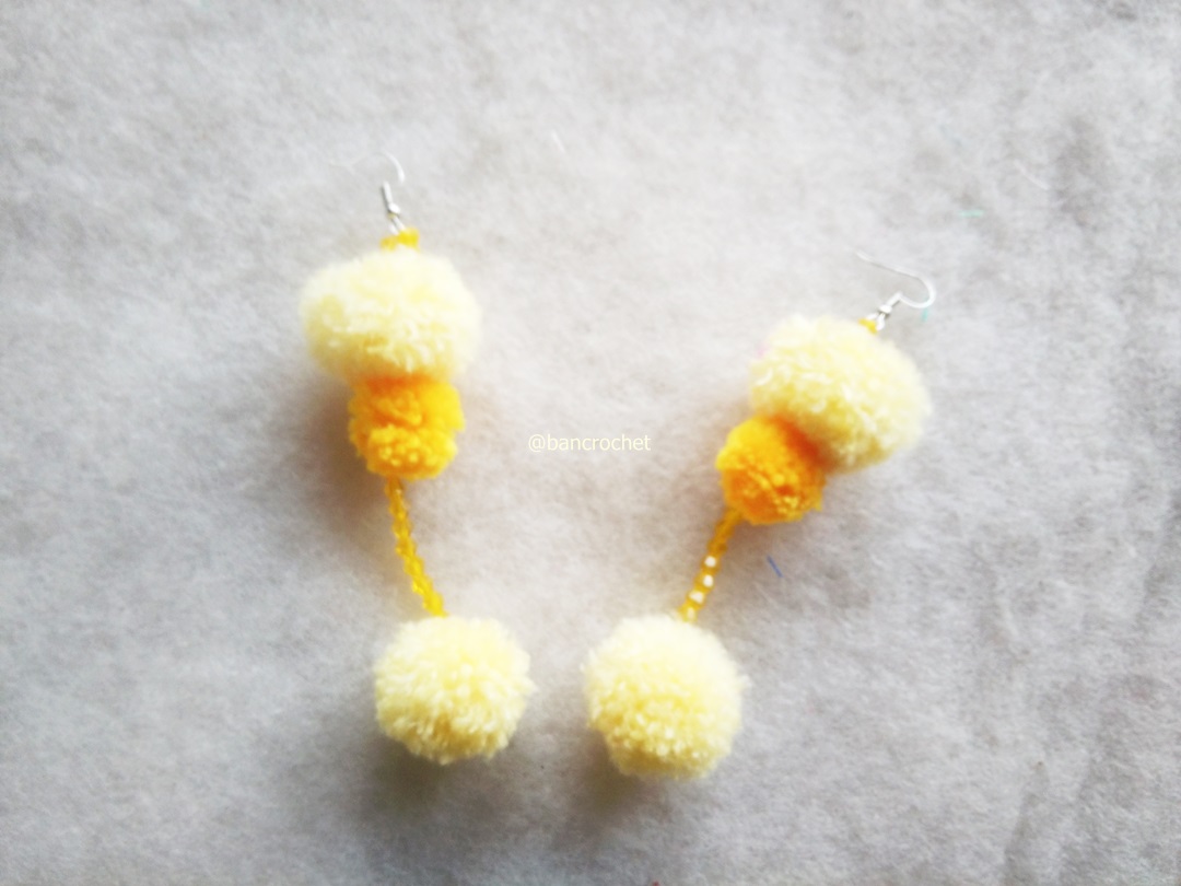 ต่างหูถักโครเชต์ crochet earrings หลากสี 4-6 นิ้ว