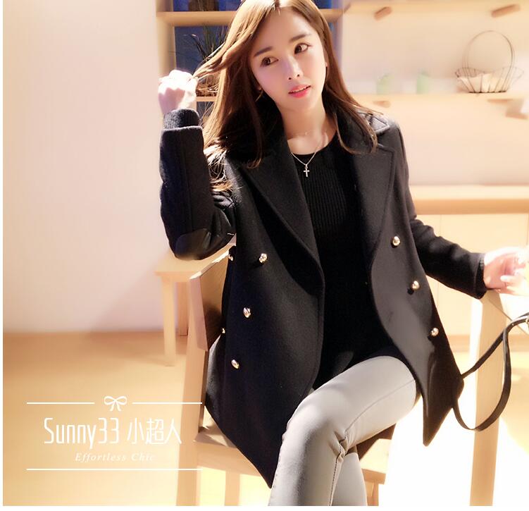 เสื้อโค้ทกันหนาว สีดำ ทรงพอดีตัว แบบนักเรียนเกาหลี ใครชอบแนวนี้พลาดไม่ได้ค่า เนื้อผ้าสำลี+สักกะหลาด บุซับในกันลม ผ้าไม่หนามาก ดำ