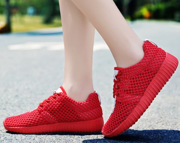 รองเท้าผ้าใบ ผู้หญิง สีแดง สาวเปรี้ยว แบบเชือกผูก รองเท้า วัยรุ่น รองเท้าหุ้มส้น รุ่นระบายอากาศ ใส่เที่ยว ใส่เดินทาง 465384_4