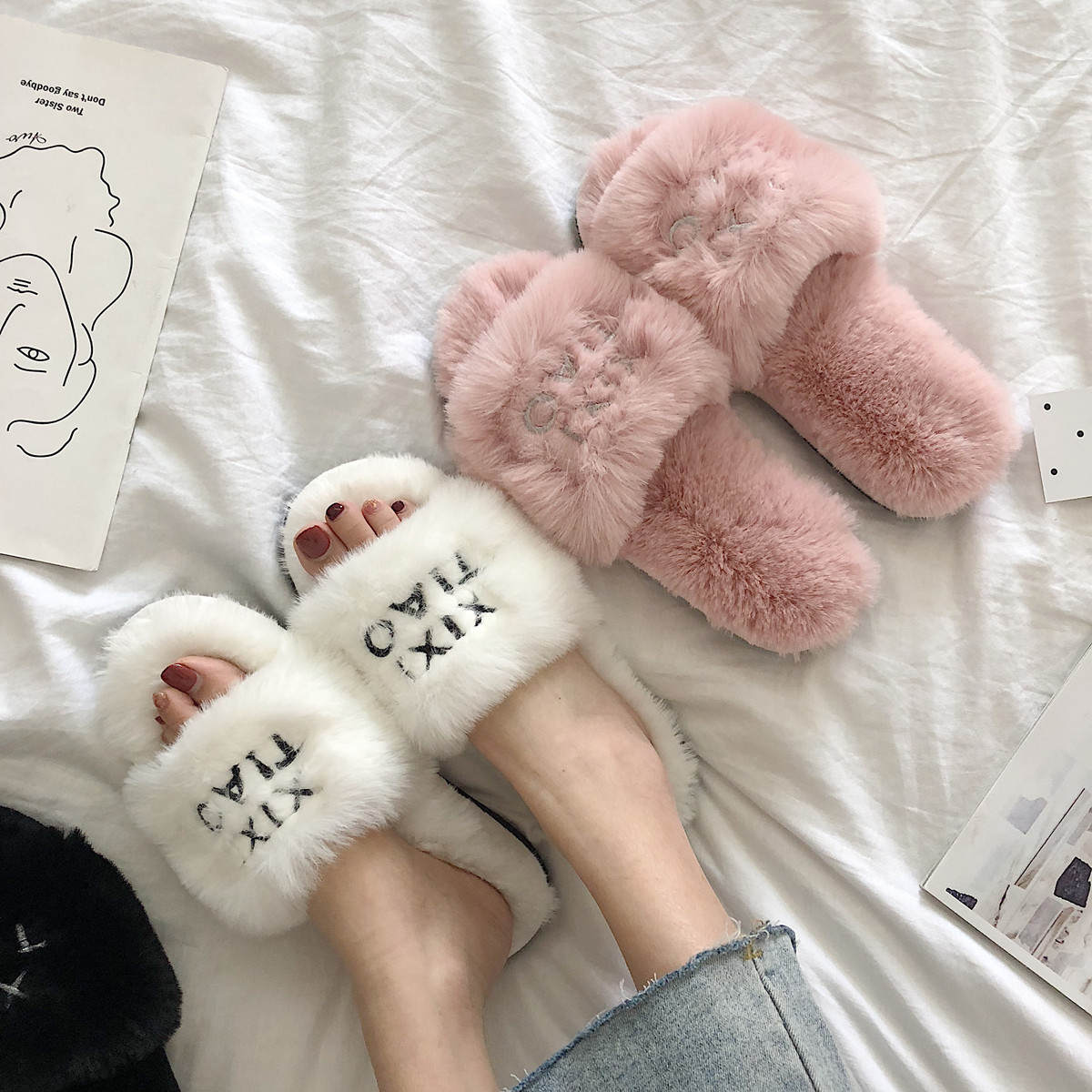 รองเท้าแตะผู้หญิง ใส่ในบ้าน By.Thin strips