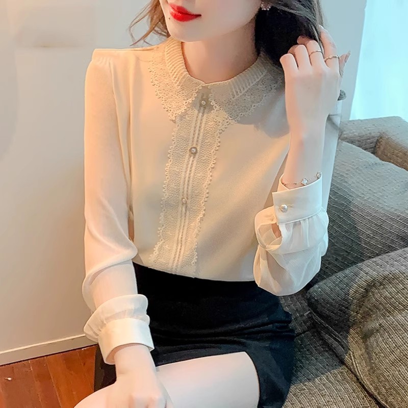 เสื้อเชิ้ตผู้หญิงแขนยาว เสื้อเชิ้ตผู้หญิงใส่ทํางาน 390 บาทต่อชิ้น ฟรีค่าจัดส่ง