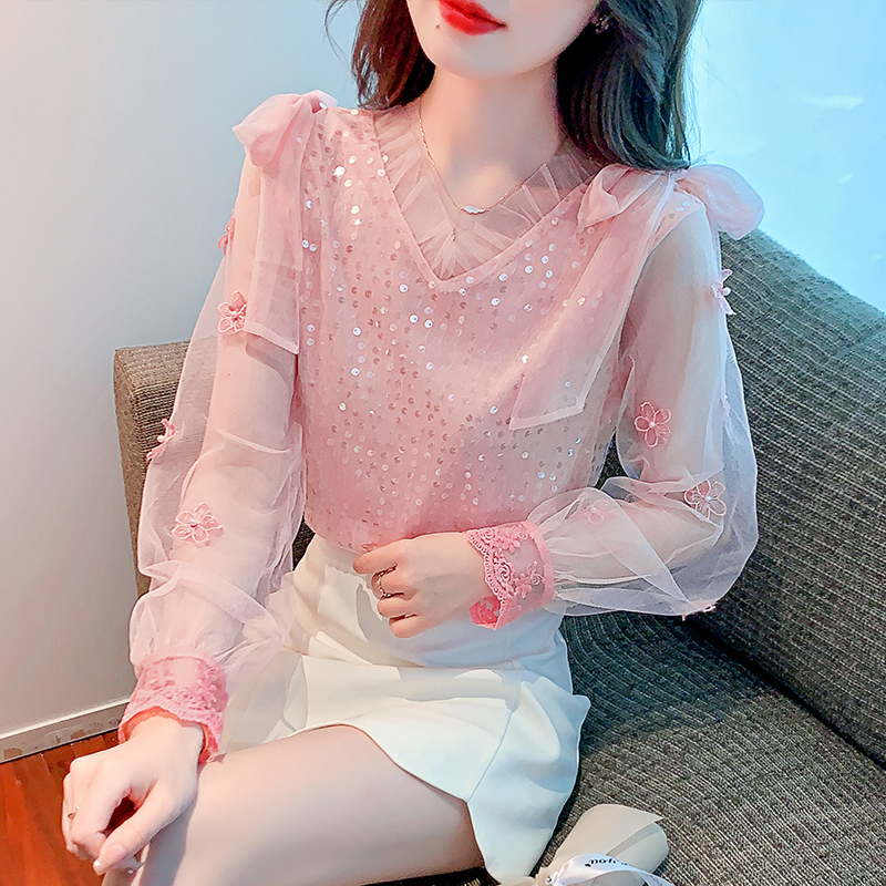 เสื้อเชิ้ตผู้หญิงแขนยาว เสื้อเชิ้ตผู้หญิงใส่ทํางาน 390 บาทต่อชิ้น ฟรีค่าจัดส่ง