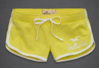 กางเกงขาสั้น กางเกงฟิตเนส กางเกงโยคะ Hollister กางเกงผู้หญิง ขาสั้น สีเหลือง ขอบขาว no 93812_6