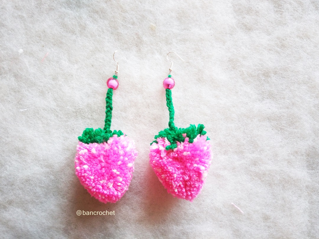 Bancrochet ต่างหูถักโครเชต์ crochet earring หลากสี 4-6 นิ้ว