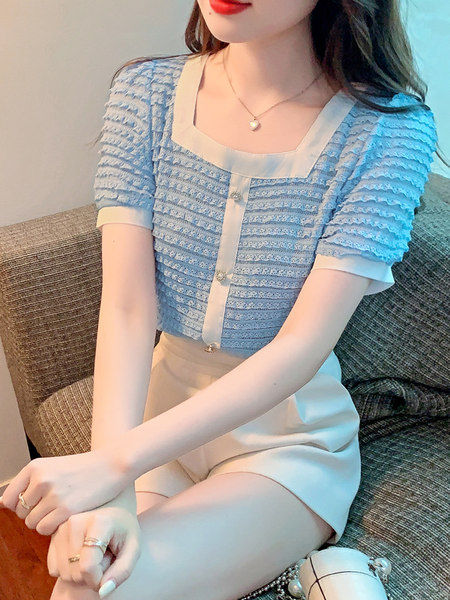 เสื้อลูกไม้ แขนสั้น