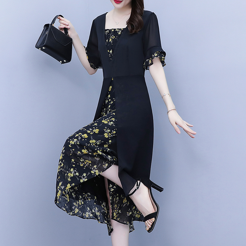 เดรสแขนสั้น มีไซส์ L-5XLอก 38-48 นิ้ว ใส่ได้ทั้งสาวหุ่นดีน่ารักจนถึงสาวอวบพลัสไซส์