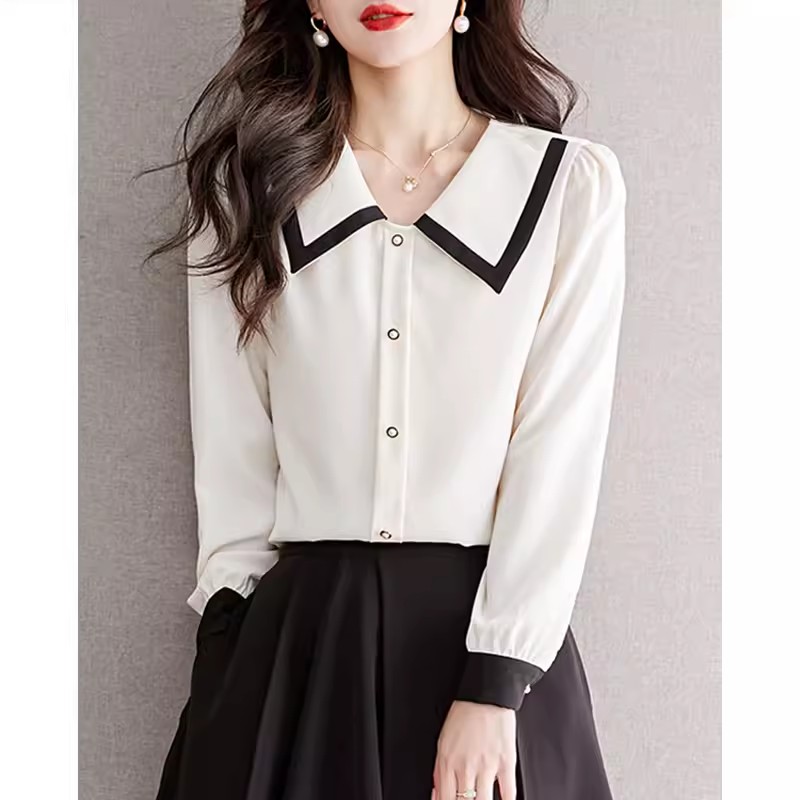 เสื้อเชิ้ตผู้หญิงแขนยาว เสื้อเชิ้ตผู้หญิงใส่ทํางาน 390 บาทต่อชิ้น ฟรีค่าจัดส่ง