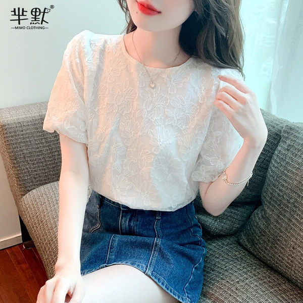 เสื้อลูกไม้ แขนสั้น