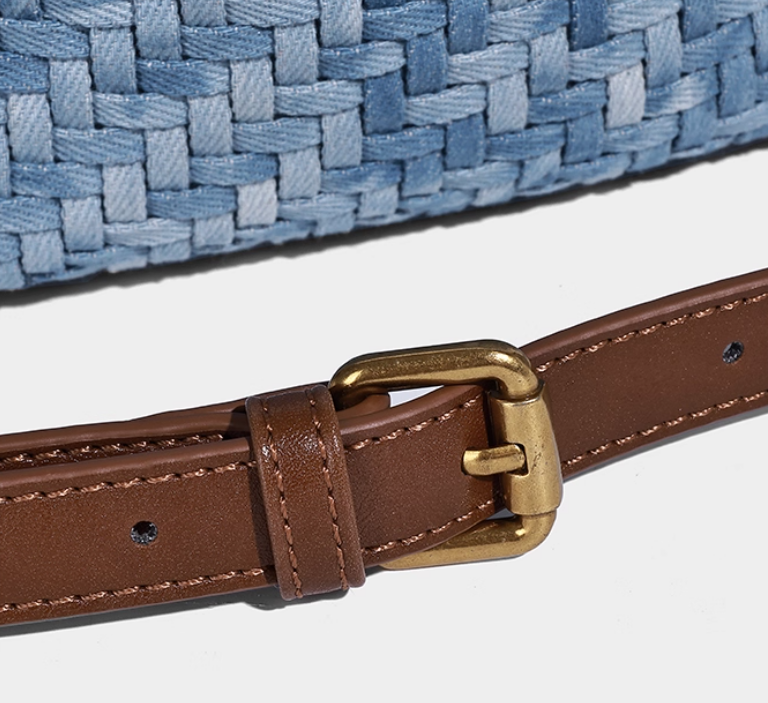 กระเป๋าแฟชั่น ผ้ายีนส์ แบบวัยรุ่น ผู้หญิง กระเป๋าสะพายข้าง ผ้ายีนส์ ลายสาน แฟชั่นใหม่ อินเทรนด์ 775304