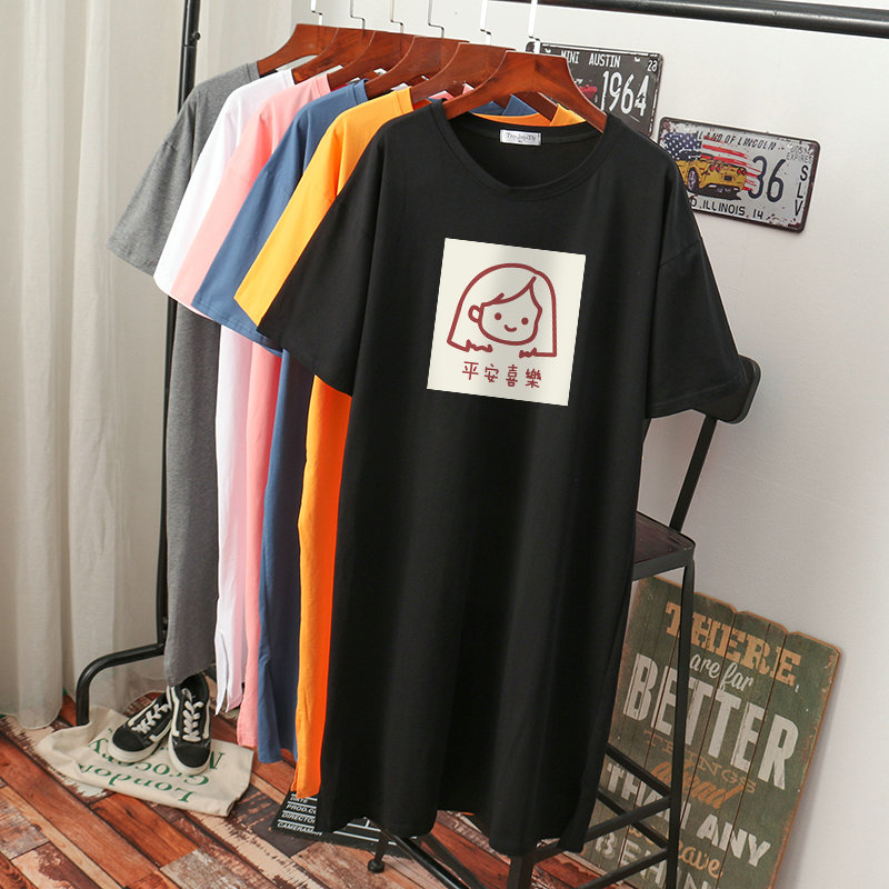 เดรสสไตล์เสื้อยืด S-3XL(อกเสื้อยืด 43- 51 นิ้ว)ใส่สบายๆอยู่บ้าน ใส่นอน