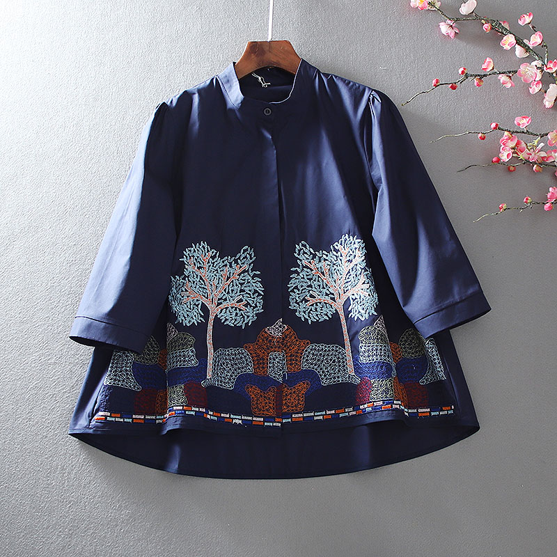 เสื้อลินิน เสื้อผ้าฝ้ายลินิน เสื้อเชิ้ตผ้าลินิน ปักลายสวยๆด้วยด้าย สไตล์VINTAGE BY Dreamroom