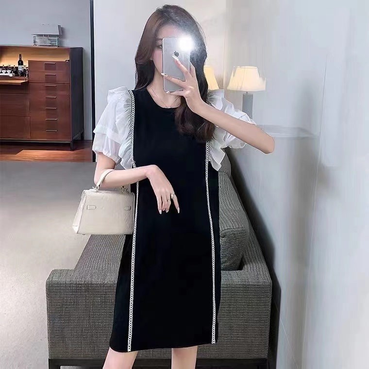เดรสแขนสั้น มีไซส์ L-4XLอก 38-47 นิ้ว ใส่ได้ทั้งสาวหุ่นดีน่ารักจนถึงสาวอวบพลัสไซส์