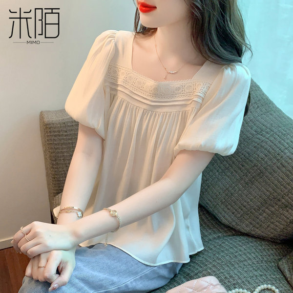 เสื้อลูกไม้ แขนสั้น