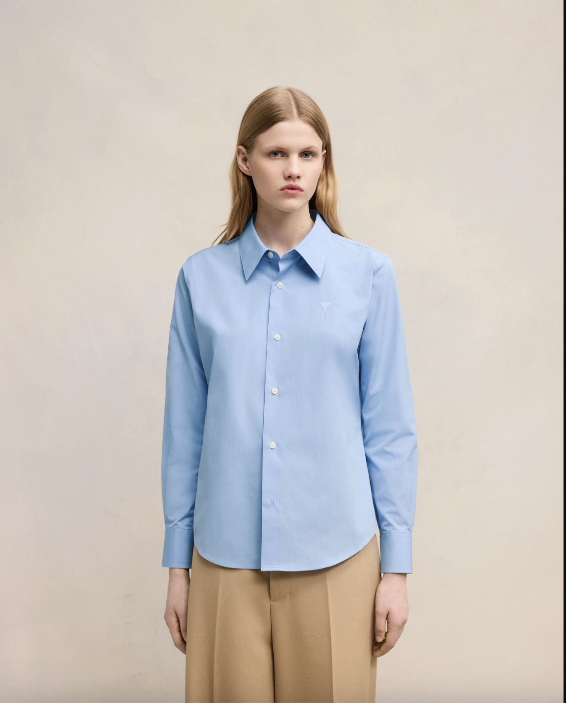 Ami Blue Cotton Ami De Coeur Long Sleeve Shirts