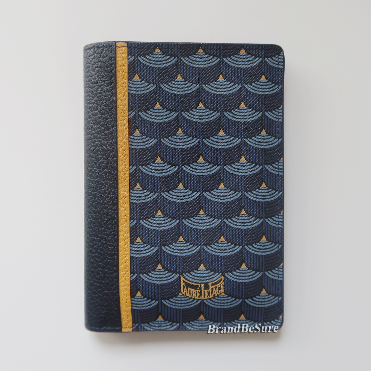 Faure Le Page Navy Blue Monogram Canvas Standard Pocket Wallet