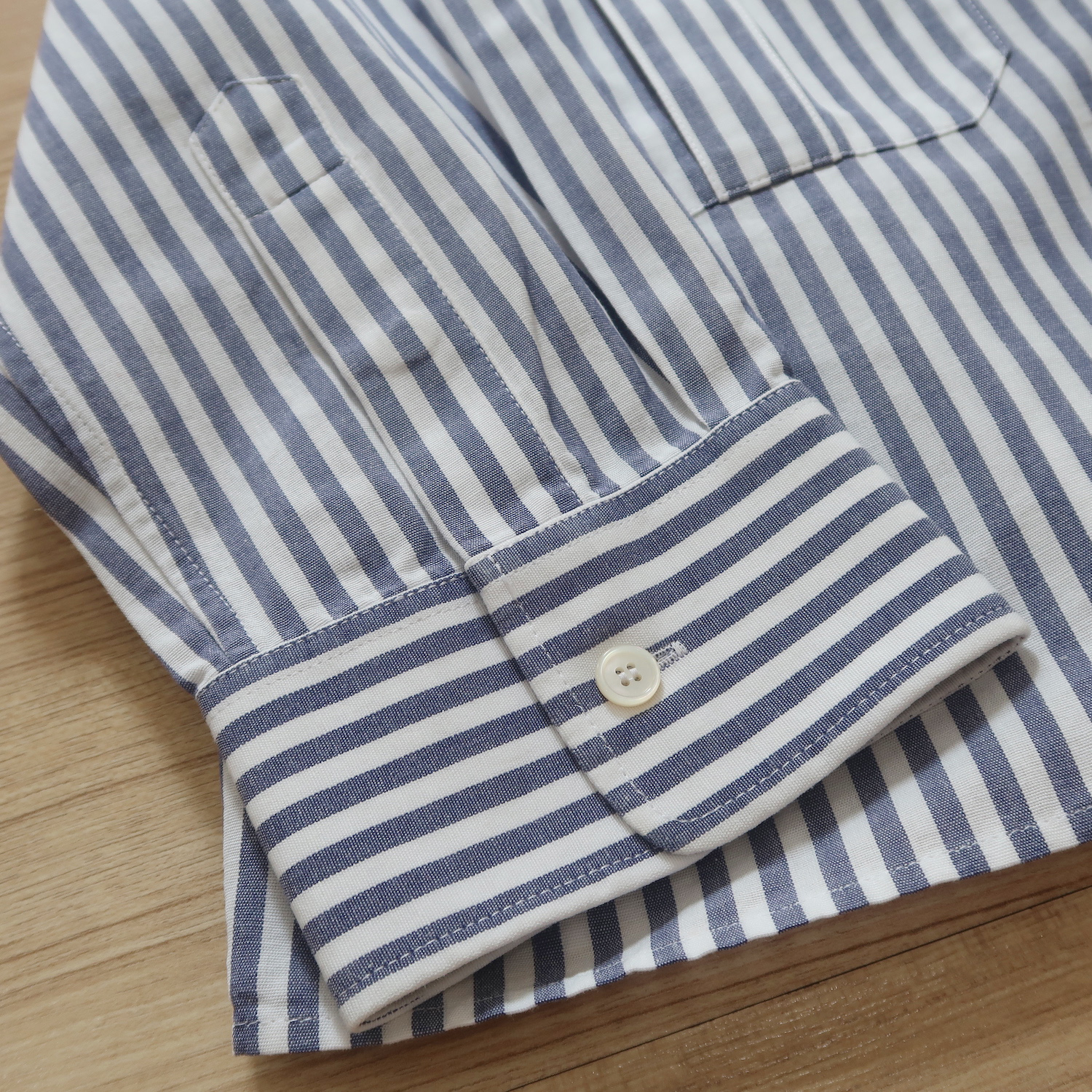 Celine Blue Stripe Crop Shirt