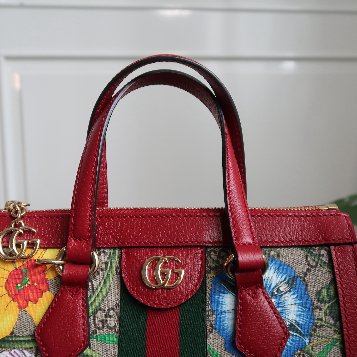 Gucci Red GG Flora Ophidia Small Tote