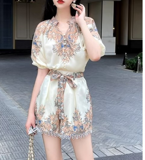 เสื้อผ้าเข้าชุด เสื้อกางเกง ขาสั้น เข้าชุด สไตล์ สาว ฝรั่งเศส แบบน่ารัก ๆ เสื้อผ้าเข้าชุด ลุ๊ค สาวไฮโซ 555769