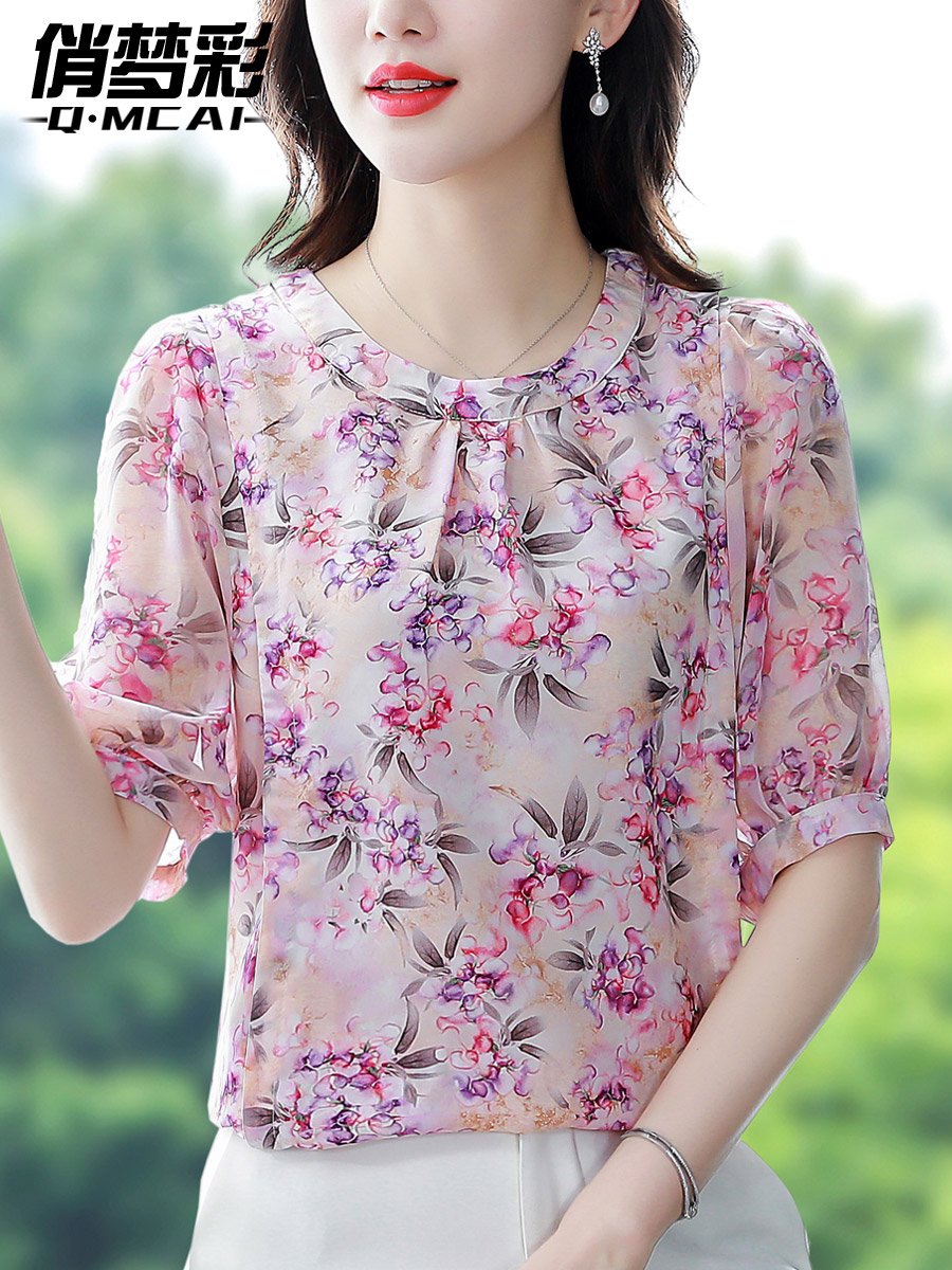 เสื้อชีฟอง เสื้อแฟชั่นสุภาพสตรีวัยผู้ใหญ่ มีไซต์ อก34นิ้ว-43นิ้ว