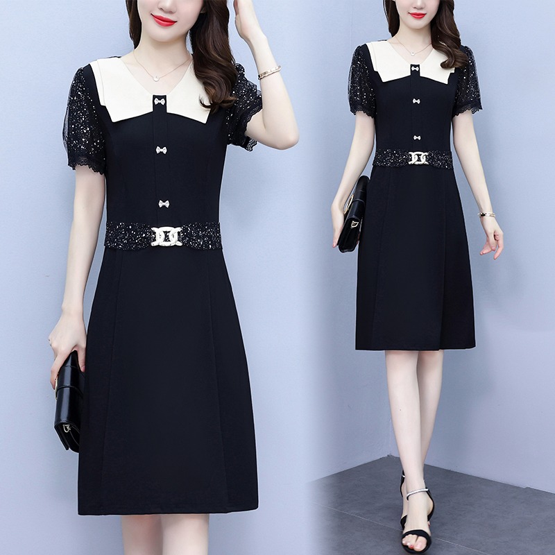 เดรสแขนสั้น มีไซส์ L-5XLอก 38-48 นิ้ว ใส่ได้ทั้งสาวหุ่นดีน่ารักจนถึงสาวอวบพลัสไซส์
