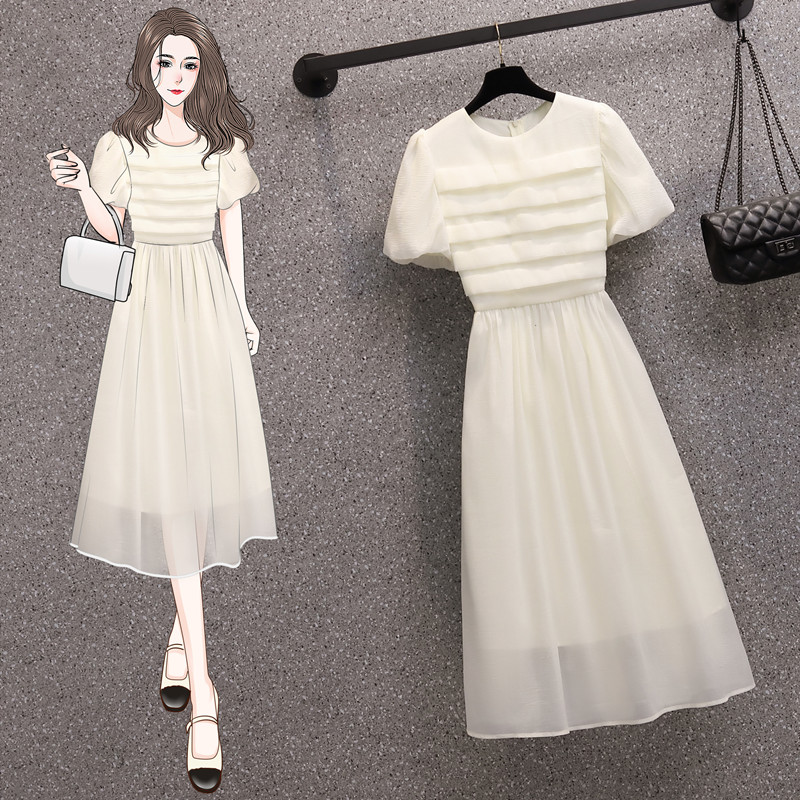 เดรสแขนสั้น มีไซส์ L-4XLอก 38-47 นิ้ว ใส่ได้ทั้งสาวหุ่นดีน่ารักจนถึงสาวอวบพลัสไซส์