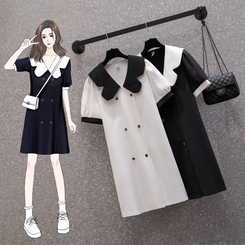 เดรสแขนสั้น มีไซส์ L-4XLอก 38-47 นิ้ว ใส่ได้ทั้งสาวหุ่นดีน่ารักจนถึงสาวอวบพลัสไซส์ จัดส่งฟรี! ทักแชทสั่งซื้อ