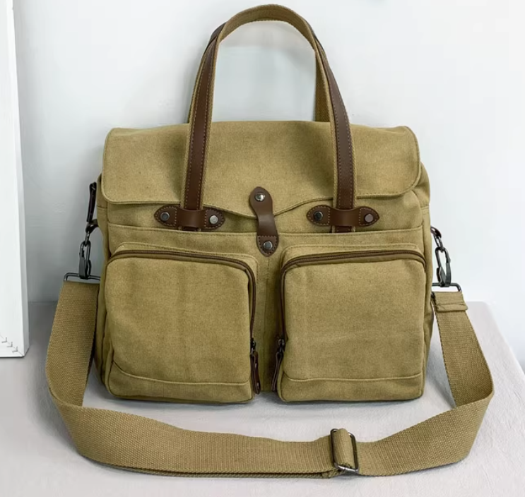 กระเป๋าสะพายผ้าแคนวาส ผู้ชาย แบบวัยรุ่น ดีไซน์เท่ มีสไตล์ มาพร้อมสายสะพาย และ หูหิ้ว ดีไซน์เก๋ 717836