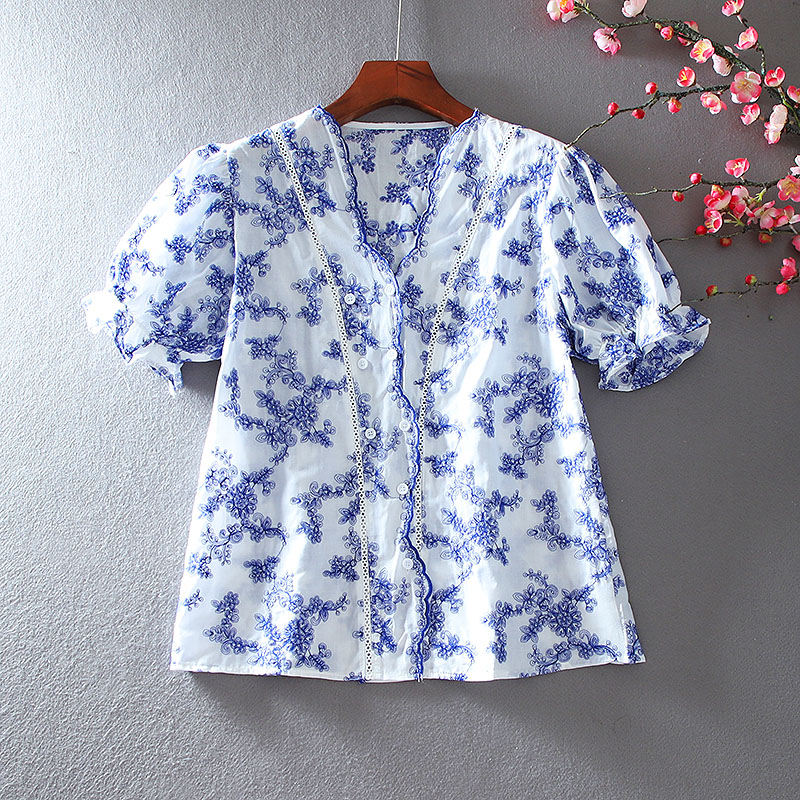 เสื้อลินิน เสื้อผ้าฝ้ายลินิน เสื้อเชิ้ตผ้าลินิน ปักลายสวยๆด้วยด้าย สไตล์VINTAGE BY Dreamroom