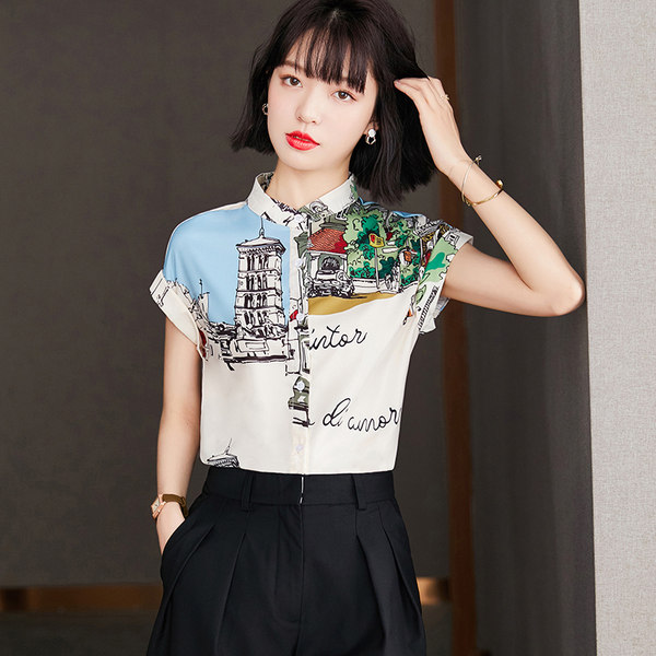 เสื้อลูกไม้ แขนสั้น