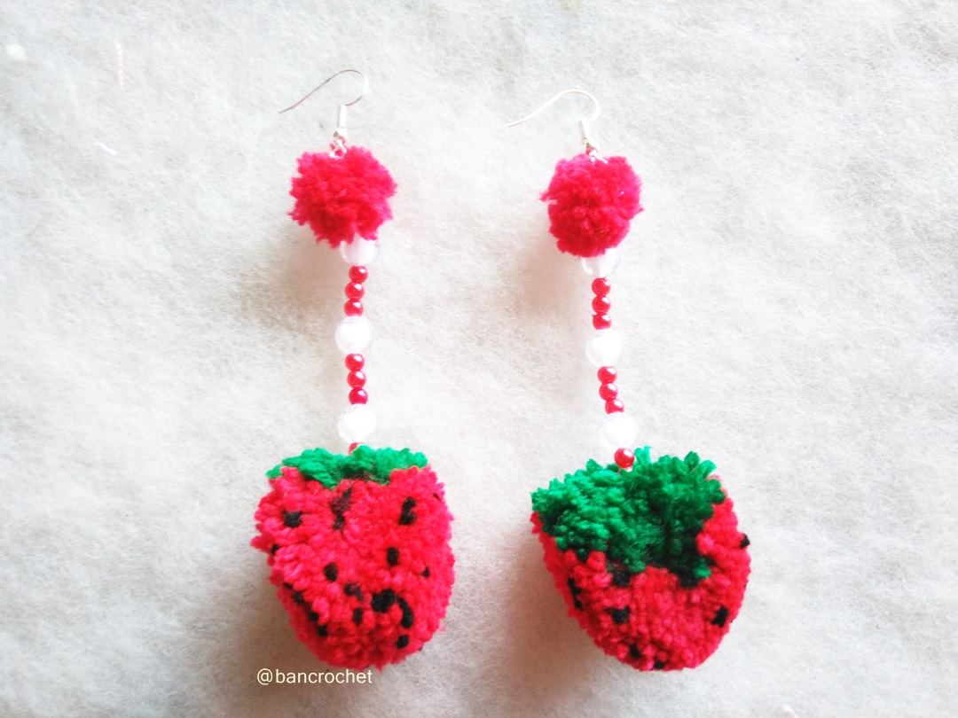 Bancrochet ต่างหูถักโครเชต์ crochet earring หลากสี 4-6 นิ้ว
