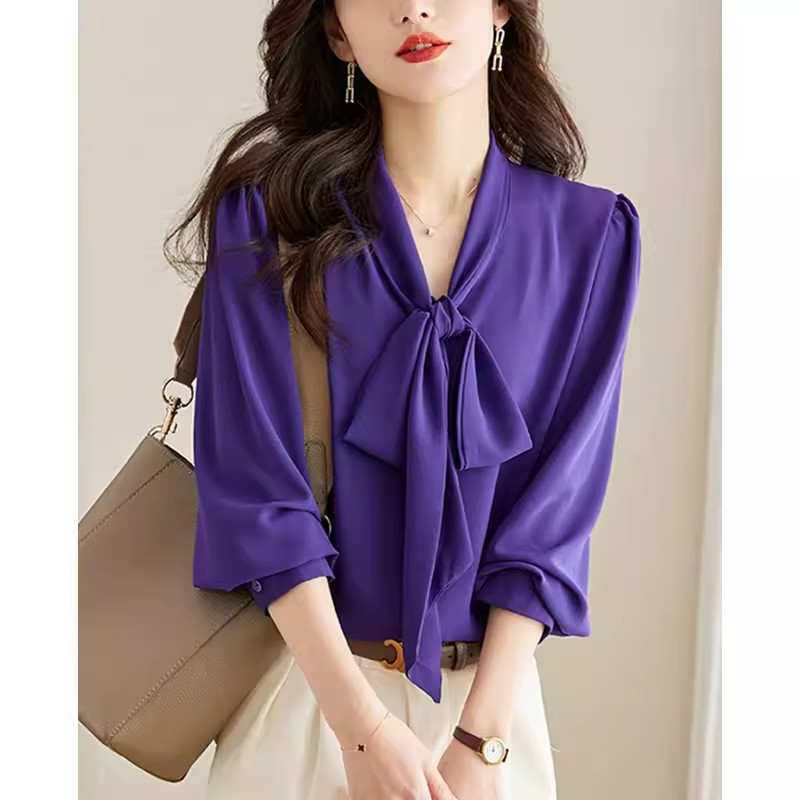 เสื้อเชิ้ตผู้หญิงแขนยาว เสื้อเชิ้ตผู้หญิงใส่ทํางาน 390 บาทต่อชิ้น ฟรีค่าจัดส่ง