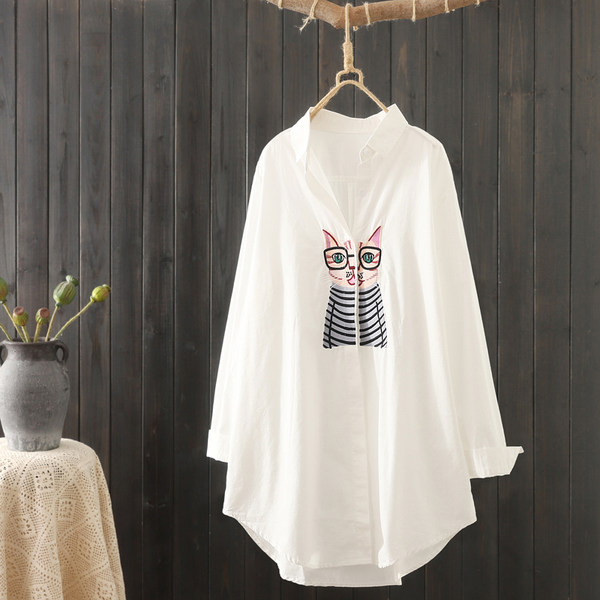 แบบเสื้อสวยๆ เสื้อผ้าฝ้ายลินิน เสื้อเชิ้ตผ้าลินิน