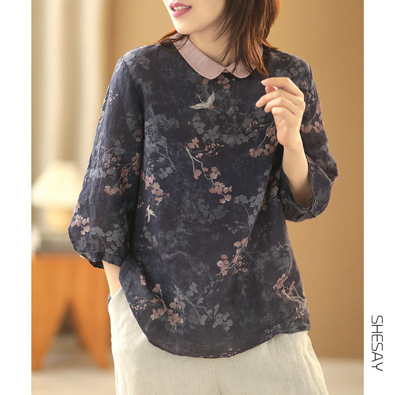เสื้อลินิน เสื้อผ้าฝ้ายลินิน เสื้อเชิ้ตผ้าลินิน BY Zimo