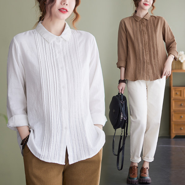 เสื้อลินิน แบบเสื้อสวยๆ เสื้อผ้าฝ้ายลินิน เสื้อเชิ้ตผ้าลินิน BY LININ