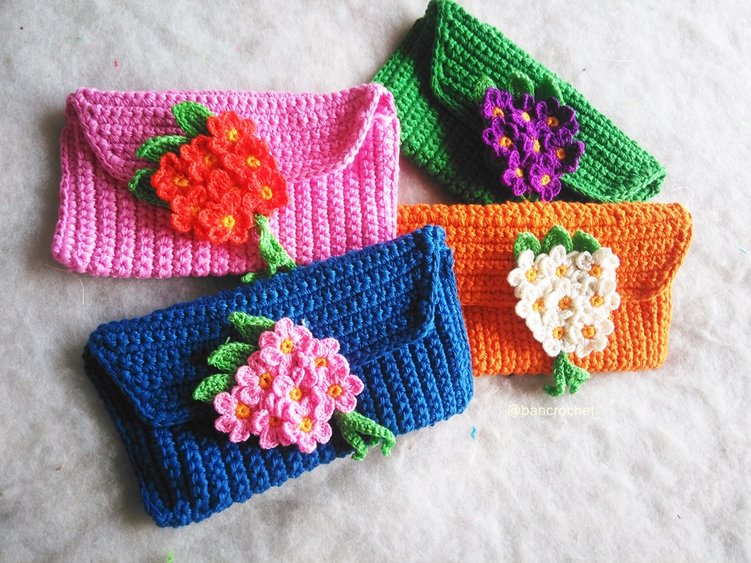 กระเป่าถักโครเชต์ bags crochet 5*8 นิ้ว