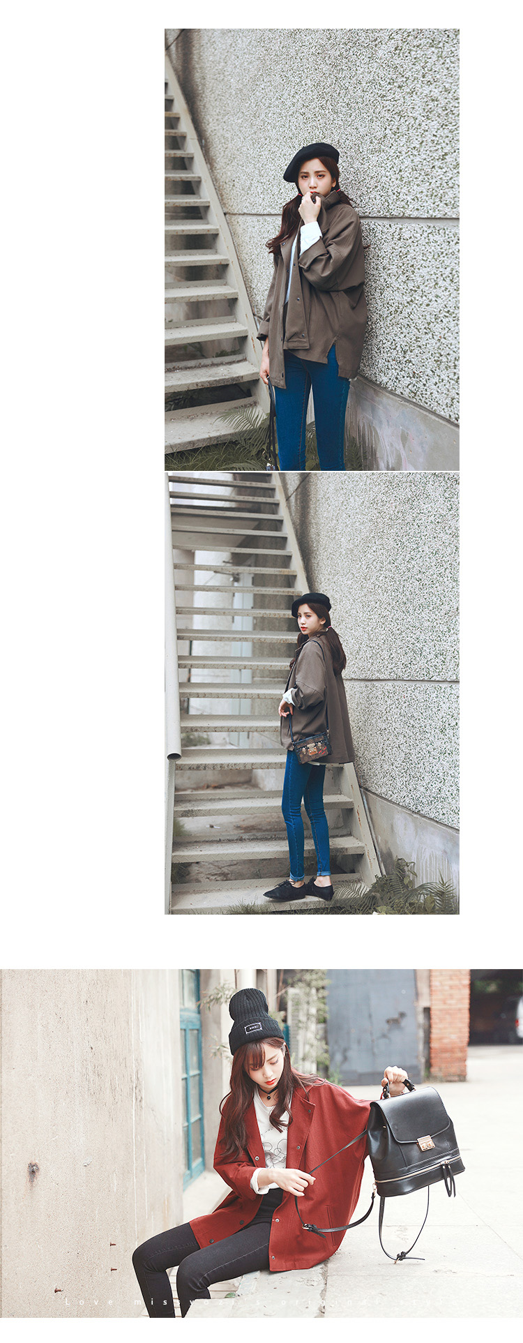 เสื้อคลุมสไตล์เกาหลี ทรงโคล่ง แนวๆ ผ้าเนื้อด้าน เหมาะใส่คลุมวันสบายๆ