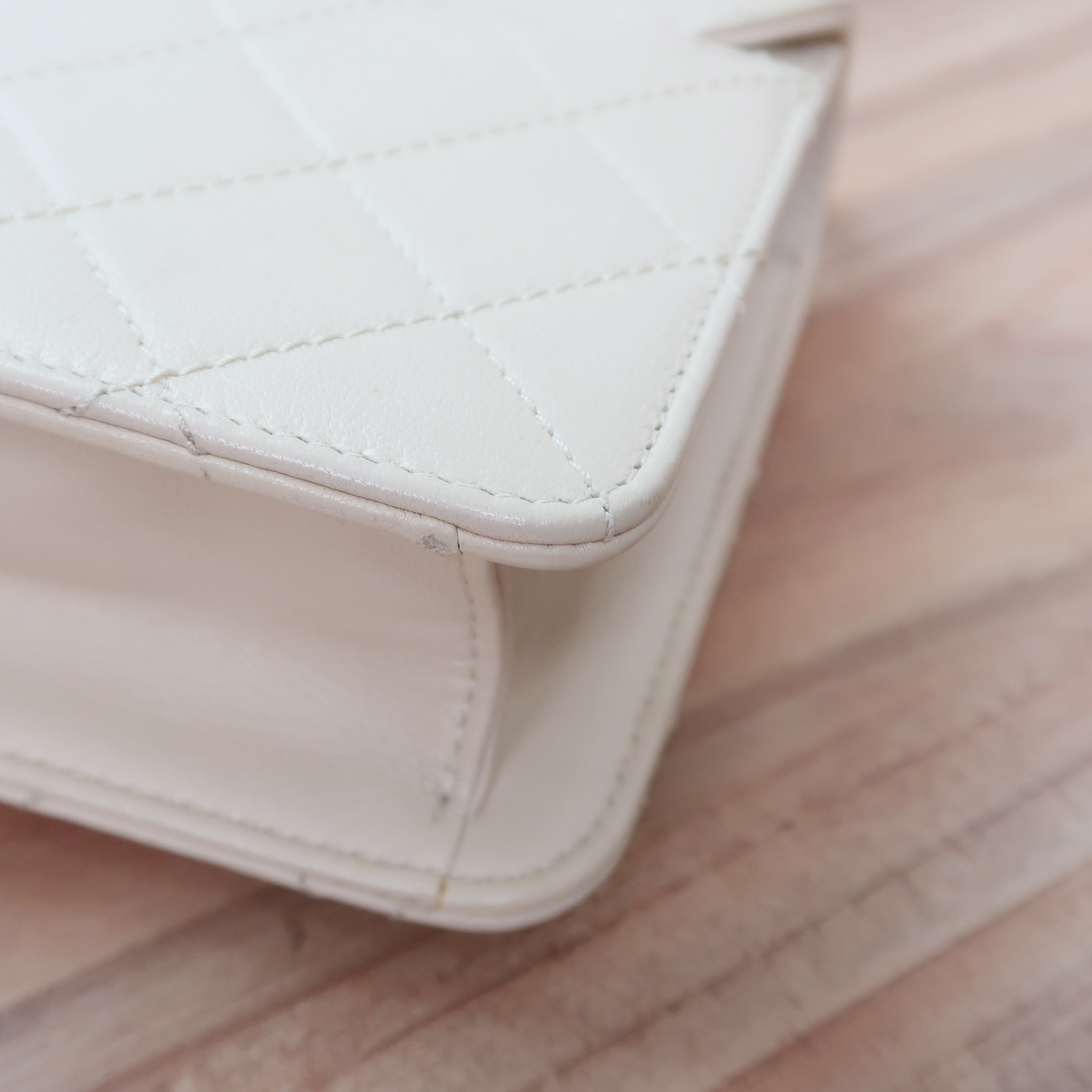 Chanel Ivory Sheepskin Quilted Mini Beauty Lock Flap Bag GHW