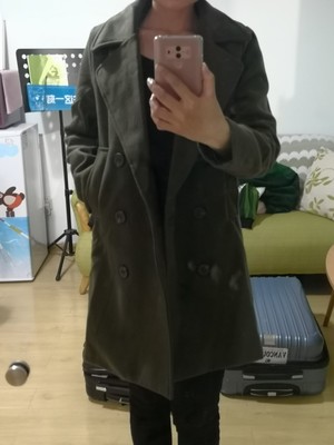 เสื้อโค้ทกันหนาว สไตล์ญี่ปุ่น ผ้าวูลเนื้อนิ่ม บุซับในกันลม พร้อมส่งจ้า เขียวขี้ม้า