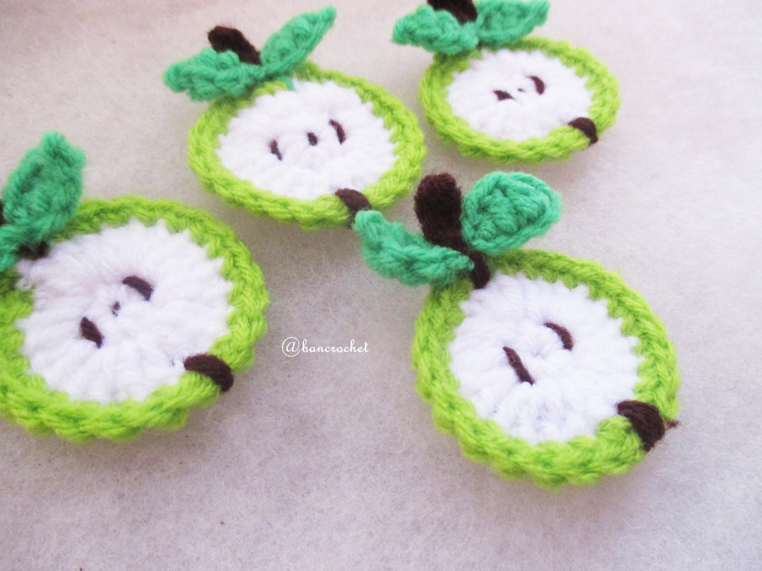 แอบเปิ้ลเขียวถักโครเชต์ apple fruit crochet