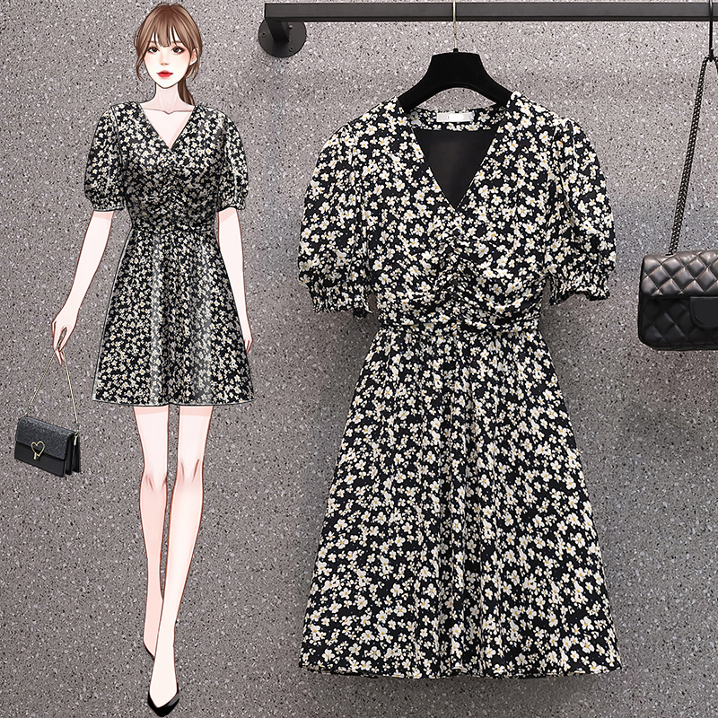 เดรสแขนสั้น มีไซส์ L-4XLอก 38-47 นิ้ว ใส่ได้ทั้งสาวหุ่นดีน่ารักจนถึงสาวอวบพลัสไซส์