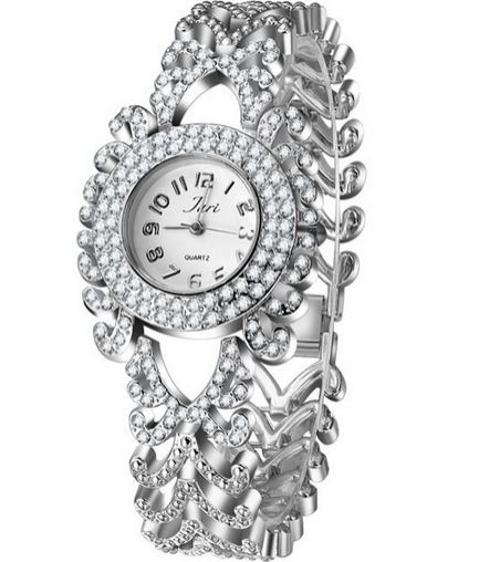 นาฬิกาข้อมือ ผู้หญิง แบบ กำไลข้อมือ นาฬิกา ฝังเพชร CZ คริสตัล สีทอง และ สีเงิน นาฬิกาใส่ออกงาน ฝังเพชร ระยิบระยับ แบบ หรูหรา 322458