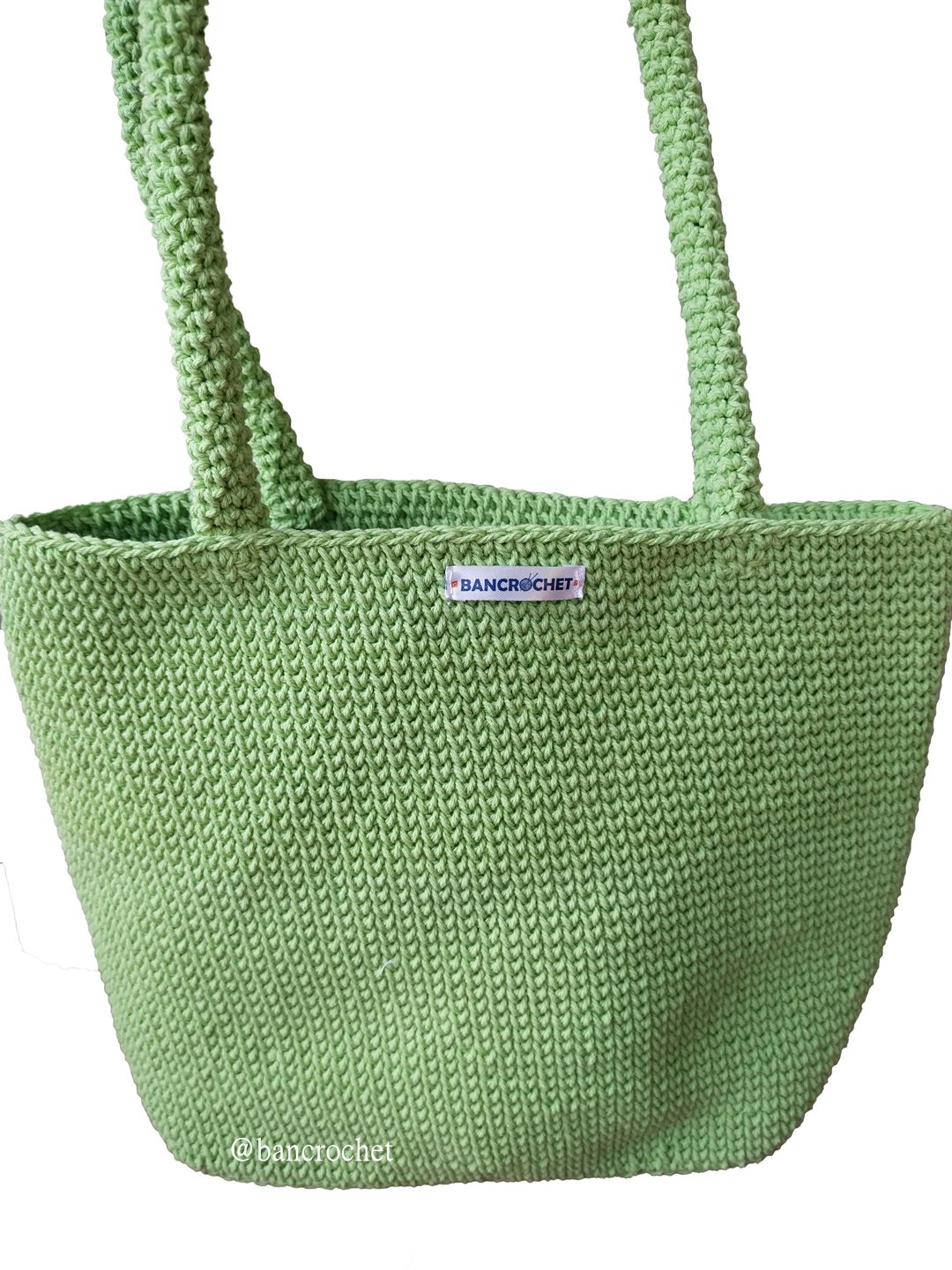Bancrochet กระเป๋าถักโครเชต์ crochet bag เขียว 24*32*9 สาย29 cm