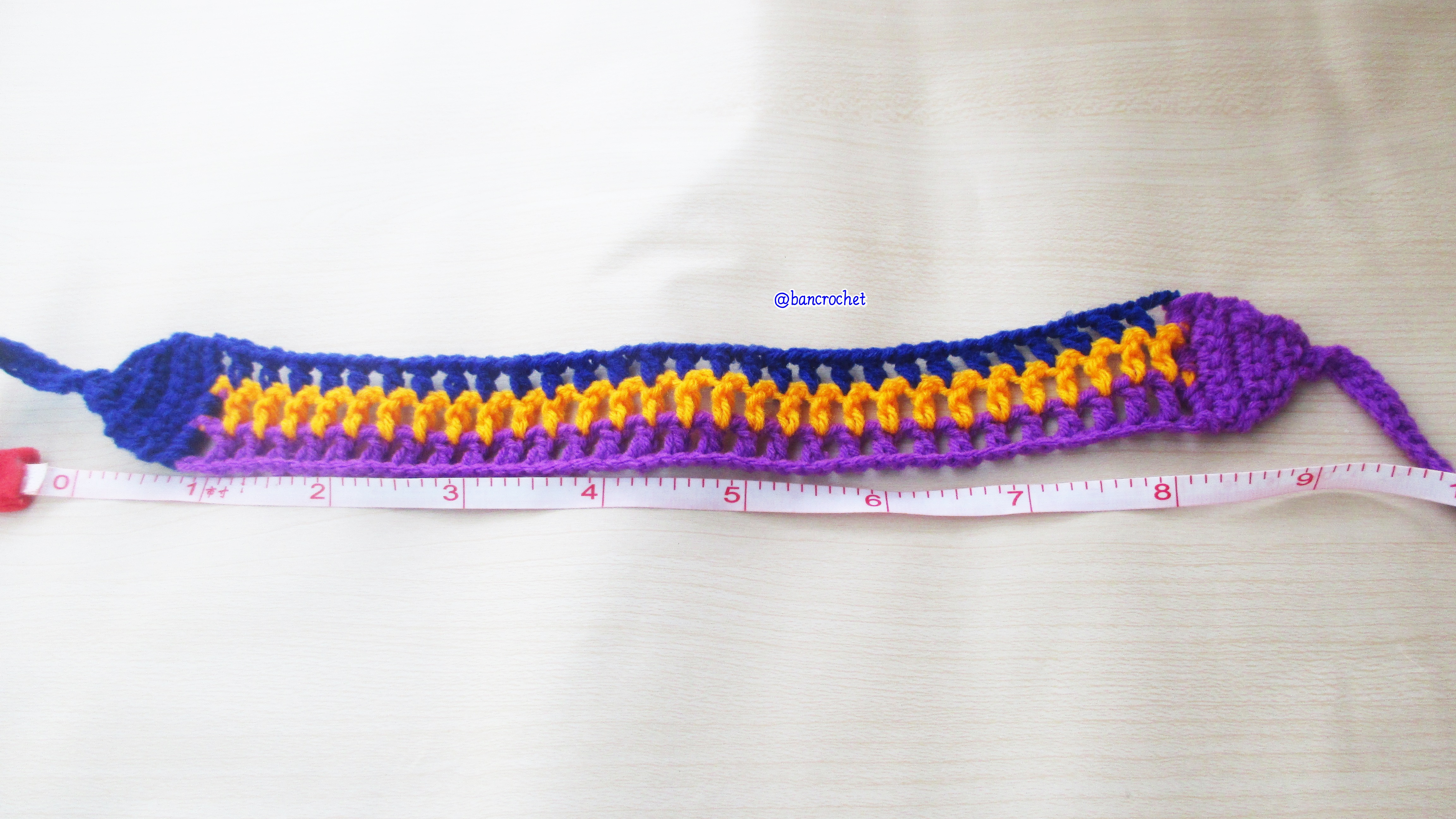 Bancrochet ที่คาดผมถักโครเชต์ สลับสีสดใส Crochet Headband หลากสี 1-1.5*13 inch