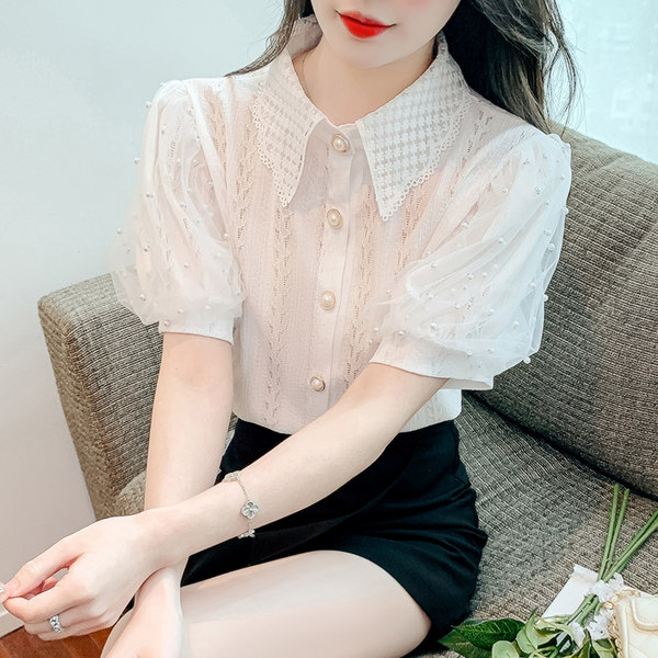 เสื้อลูกไม้ แขนสั้น