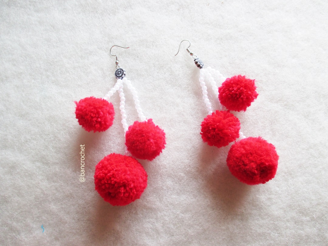 ต่างหูถักโครเชต์ crochet earrings หลากสี 5 นิ้ว