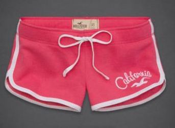 กางเกงขาสั้น กางเกงฟิตเนส กางเกงโยคะ Hollister california กางเกงผู้หญิง ขาสั้น สีชมพู ขอบขาว no 93812_12