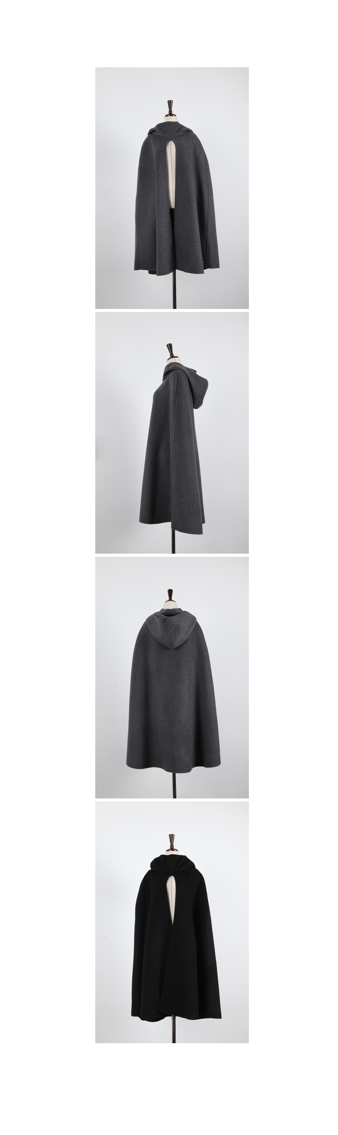 European style woolen cape coat jacket พร้อมส่ง แบบสวยผู้ดี มีฮูด ไฮโซสุดๆ gray